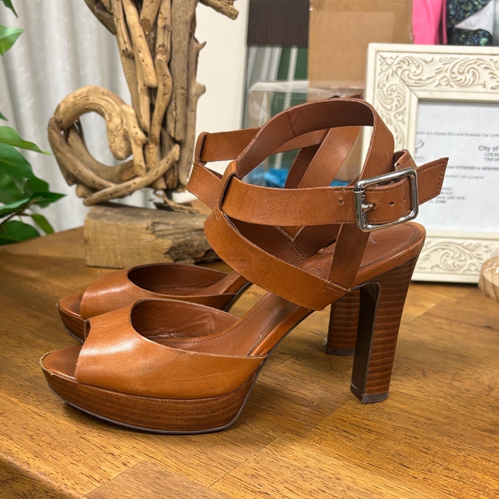 Lauren Ralph Lauren Elegant Brown Strappy Heels